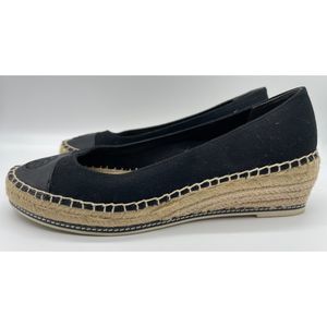 Tory Burch Black Espadrilles Wedge Heel Shoes Women’s Size 9.5